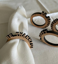 Load image into Gallery viewer, Gratitude Napkin Rings